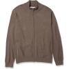 imageAmazon Essentials Mens FullZip Cotton SweaterBrown Heather