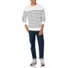 imageAmazon Essentials Mens LongSleeve Crewneck Sweater 100 Cotton Big ampamp Tall Options AvailableNavy White Placed Stripe