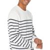 imageAmazon Essentials Mens LongSleeve Crewneck Sweater 100 Cotton Big ampamp Tall Options AvailableNavy White Placed Stripe