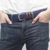 imageAmazon Essentials Mens Stretch Woven Braid BeltNavy
