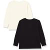 imageAmazon Essentials Unisex Kids and Toddlers LongSleeve Rib Cuff TShirt Pack of 2BlackIvory
