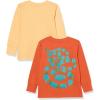 imageAmazon Essentials Unisex Kids and Toddlers LongSleeve Rib Cuff TShirt Pack of 2Light OrangeMelon Orange Snake