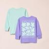 imageAmazon Essentials Unisex Kids and Toddlers LongSleeve Rib Cuff TShirt Pack of 2Light PurpleMint Green Flowers