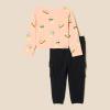 imageAmazon Essentials girls Long Sleeve TShirt and Pull on Pants SetBlackCool Cat