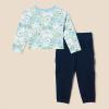 imageAmazon Essentials girls Long Sleeve TShirt and Pull on Pants SetNavyFruit