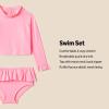 imageAmazon Essentials x Sofia Grainge Toddlers and Baby Girls 2Piece Long Sleeve Rashguard SetBright Pink