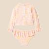 imageAmazon Essentials x Sofia Grainge Toddlers and Baby Girls 2Piece Long Sleeve Rashguard SetPink Ornate Paisley