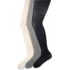 imageAmazon Essentials Girls Stretchy Cotton Tights 3 PairsIvoryGreyNavy