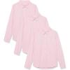 imageAmazon Essentials Girls Uniform Long Sleeve Stretch Poplin ButtonDown Shirts MultipacksPink
