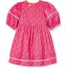 imageAmazon Essentials Girls and Toddlers 100 Cotton PuffSleeve Fit ampamp Flare DressHot Pink Posey Floral