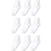 imageAmazon Essentials Girls and Toddlers Comfortable Cotton Blend Uniform Turn Cuff Sock 9 PairsWhite