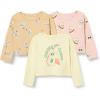 imageAmazon Essentials Girls and Toddlers Long Sleeve T Shirts Pack of 3Cool CatTigerTropical Fruit