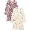 imageAmazon Essentials Girls and Toddlers LongSleeve Elastic Waist TShirt DressPurpleAnimal