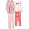 imageAmazon Essentials Girls and Toddlers LongSleeve Outfit Set Pack of 4IvoryPale PinkWhite FloralFlowers