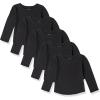 imageAmazon Essentials Girls and Toddlers LongSleeve TShirts MultipacksBlack