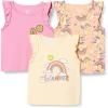 imageAmazon Essentials Girls and Toddlers Ruffle Tank Tops Pack of 3BadgesUnicornWander