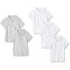 imageAmazon Essentials Girls and Toddlers Short Sleeve Uniform Interlock Polo Shirt MultipacksWhiteGrey Heather