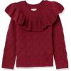 imageAmazon Essentials Girls and Toddlers Soft Touch Ruffle SweaterRaspberry Red Shearling