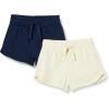 imageAmazon Essentials Girls and Toddlers SweatShorts Pack of 2Oatmeal HeatherNavy