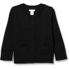 imageAmazon Essentials Girls and Toddlers Uniform Slim Fit Crewneck Cardigan SweaterBlack