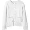 imageAmazon Essentials Girls and Toddlers Uniform Slim Fit Crewneck Cardigan SweaterWhite