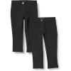 imageAmazon Essentials Girls and Toddlers Uniform Slim Fit PonteKnit Pant Pack of 2Black