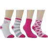 imageAmazon Essentials Kids Cozy Socks with NonSkid Bottoms 4 PairsPinkWhiteHearts