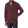 imageAmazon Essentials Mens FullZip Cotton SweaterBurgundy