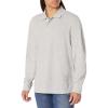 imageAmazon Essentials Mens Long Sleeve Polo Shirt with Collar RegularFit PiqueLight Grey Heather