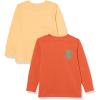 imageAmazon Essentials Unisex Kids and Toddlers LongSleeve Rib Cuff TShirt Pack of 2Light OrangeMelon Orange Snake