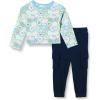 imageAmazon Essentials girls Long Sleeve TShirt and Pull on Pants SetNavyFruit