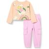 imageAmazon Essentials girls Long Sleeve TShirt and Pull on Pants SetPinkUnicorn