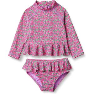 imageAmazon Essentials Baby Girls Rashguard SetLilac Hot Pink Posey Floral