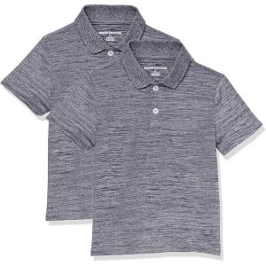 imageAmazon Essentials Boys and Toddlers ShortSleeve Active Performance Polo Shirts Pack of 2Grey Space Dye