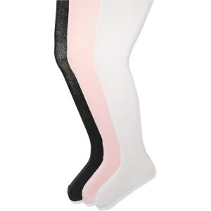 imageAmazon Essentials Girls Stretchy Cotton Tights 3 PairsWhitePinkBlack