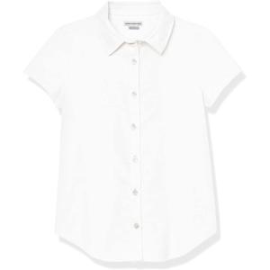 imageAmazon Essentials Girls Uniform Classic Fit ShortSleeve Oxford ShirtWhite