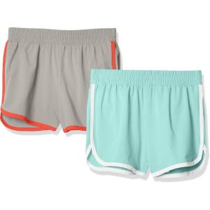 imageAmazon Essentials Girls and Toddlers Active Running Shorts Pack of 2Aqua BlueGrey