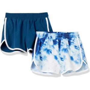 imageAmazon Essentials Girls and Toddlers Active Running Shorts Pack of 2NavyTie Dye