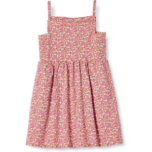 imageAmazon Essentials Girls and Toddlers Cotton Strappy Midi DressBeige Hot Pink Posey Floral