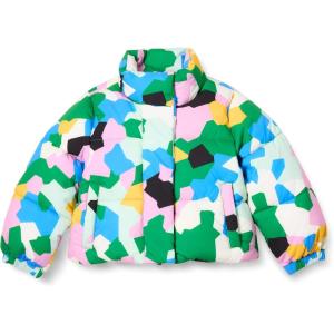 imageAmazon Essentials Girls and Toddlers Cropped FullZip Puffer Jacket Quilted Matte or Sherpa FleeceGeo Camo