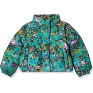 imageAmazon Essentials Girls and Toddlers Cropped FullZip Puffer Jacket Quilted Matte or Sherpa FleeceTexture Splatter