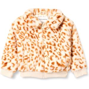 imageAmazon Essentials Girls and Toddlers Faux Fur JacketCream Leopard