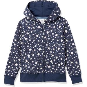 imageAmazon Essentials Girls and Toddlers Fleece ZipUp Hoodie Sweatshirt  Discontinued ColorsNavy Stars