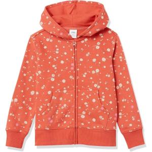 imageAmazon Essentials Girls and Toddlers Fleece ZipUp Hoodie Sweatshirt  Discontinued ColorsOrange Floral