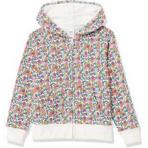 imageAmazon Essentials Girls and Toddlers Fleece ZipUp Hoodie Sweatshirt  Discontinued ColorsWhite Ditsy Floral