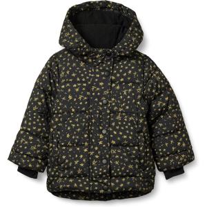 imageAmazon Essentials Girls and Toddlers Heavyweight Hooded Puffer Coat WaterResistantBlack Stars