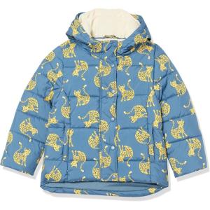 imageAmazon Essentials Girls and Toddlers Heavyweight Hooded Puffer Coat WaterResistantBlue Cat