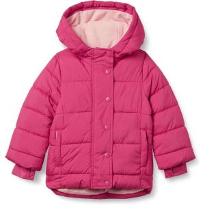 imageAmazon Essentials Girls and Toddlers Heavyweight Hooded Puffer Coat WaterResistantPink