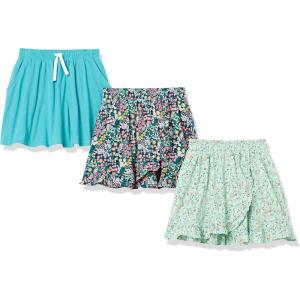 imageAmazon Essentials Girls and Toddlers Knit Skorts with Elastic Waist and Builtin Breathable Shorts Pack of 3Teal Blue