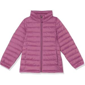 imageAmazon Essentials Girls and Toddlers Lightweight WaterResistant Hooded Packable Mock Puffer JacketDusty Purple